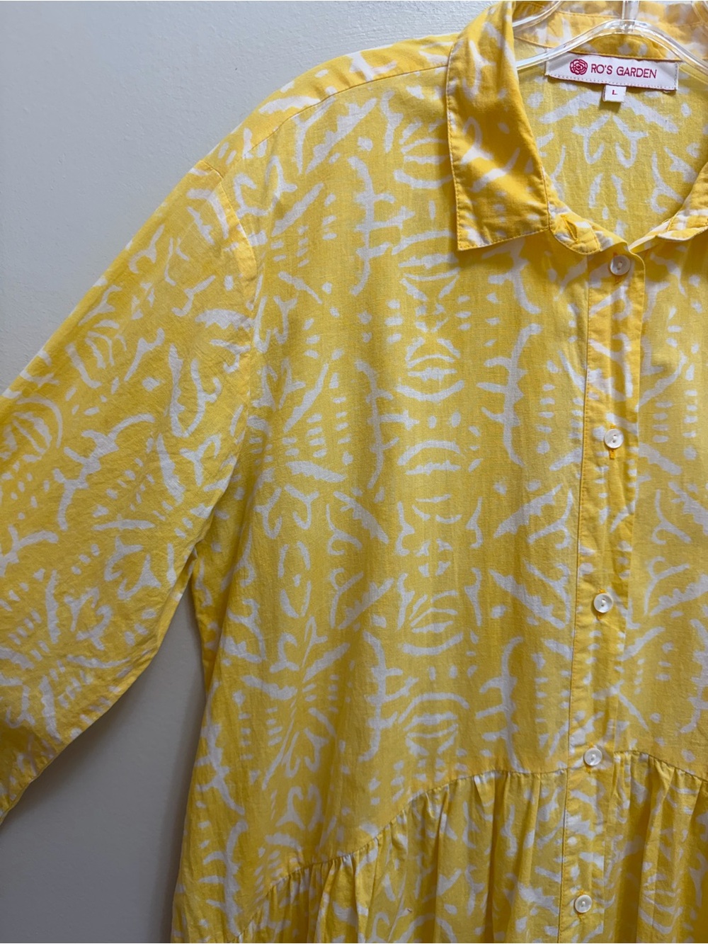 Ro’s Garden Deauville Tunic Shirt Dress Tuckernuck Anthropologie Yellow L - Picture 5 of 11